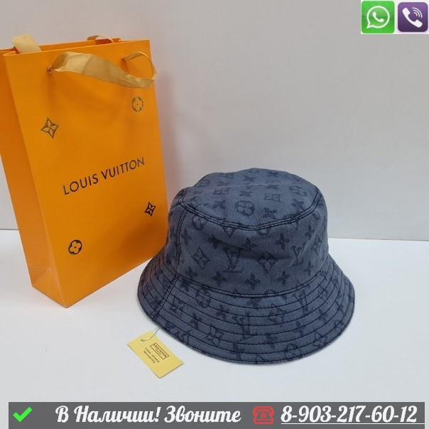Панама Louis Vuitton тканевая шляпа Черный - фото 3 - id-p99215632
