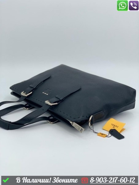 Портфель Fendi кожаный черный - фото 7 - id-p99212166