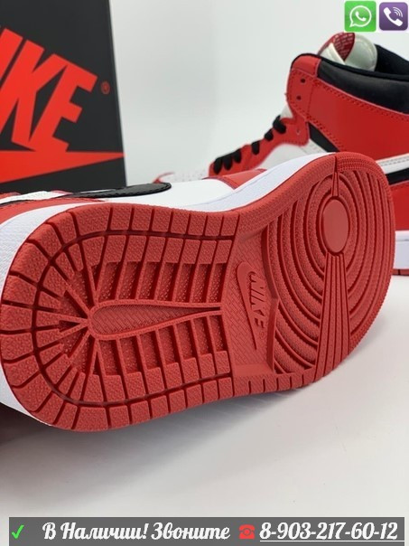 Кроссовки Nike Air Jordan 1 Mid красные - фото 6 - id-p99208260