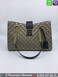 Сумка Gucci Shopper Padlock Signature с пчелами