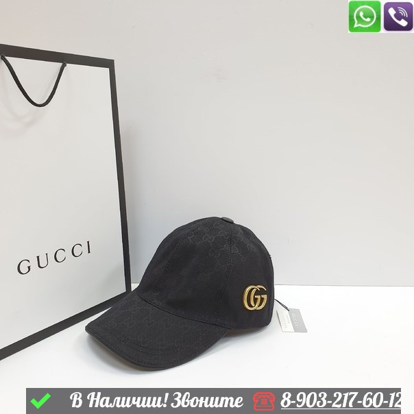 Кепка Gucci GG Черный - фото 7 - id-p99214068