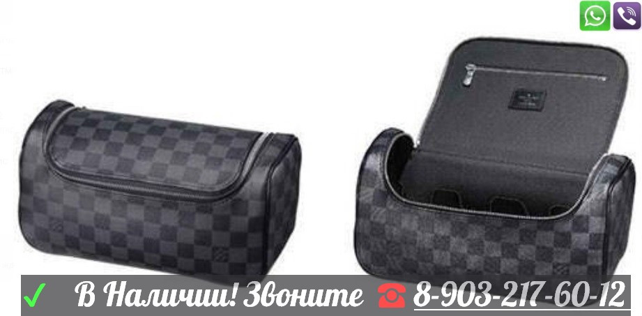 Сумка Louis Vuitton Toiletry Pouch Damier Graphite Барсетка Клатч Косметичка - фото 10 - id-p99196904