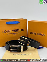 Ремень Louis Vuitton черный Золотой