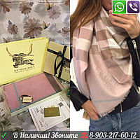 Шарф Burberry Бербери Платок Палантин в клетку Серый