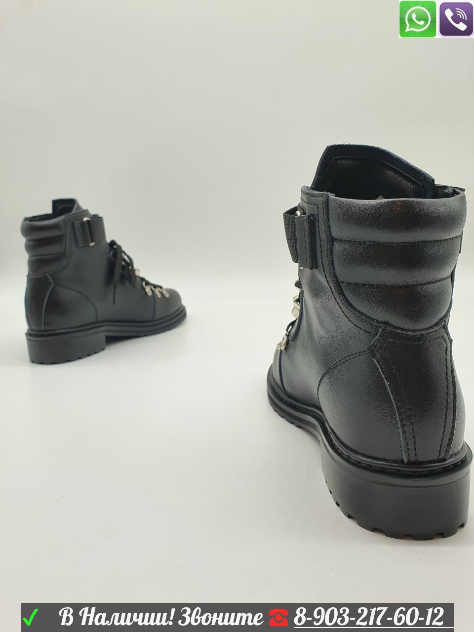 Высокие ботинки Valentino Валентино черные - фото 3 - id-p99201655