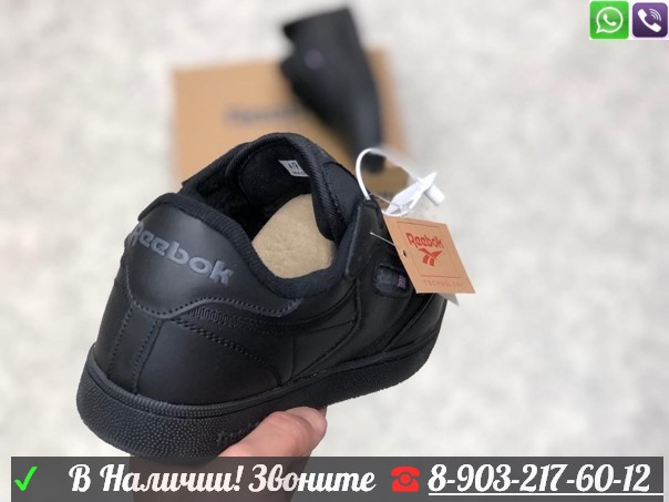 Зимние кроссовки Reebok Classic черные - фото 5 - id-p99211249
