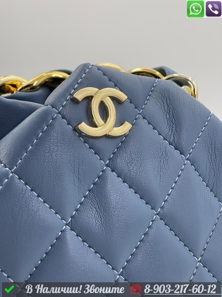 Сумка торба Chanel синяя - фото 4 - id-p99214145