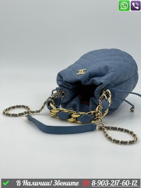 Сумка торба Chanel синяя - фото 7 - id-p99214145