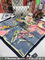 Платок Chanel шелковый с акварельным принтом