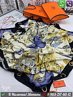 Платок Hermes шелковый с абстрактным принтом Черный