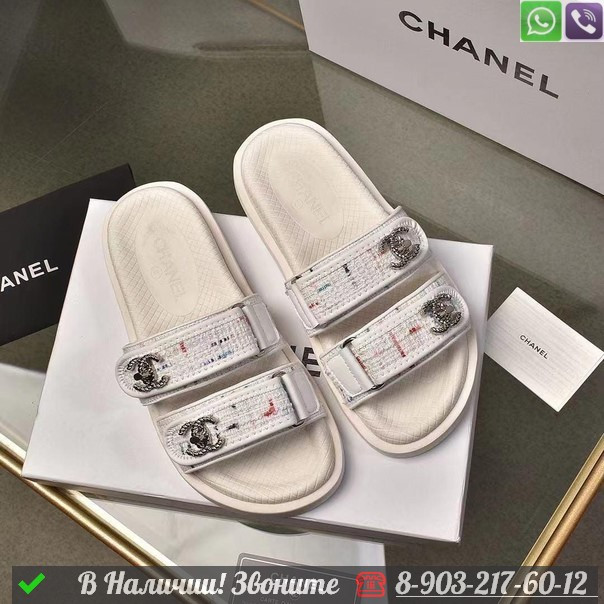 Сандалии Chanel тканевые - фото 2 - id-p99215753