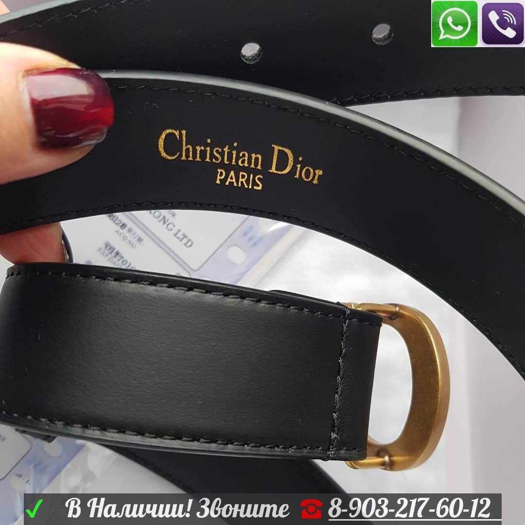 Ремень Christian Dior Saddle 3 см Кожаный Тонкий Пояс Диор - фото 3 - id-p99198885