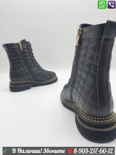 Зимние ботинки Chanel черные - фото 4 - id-p99211283
