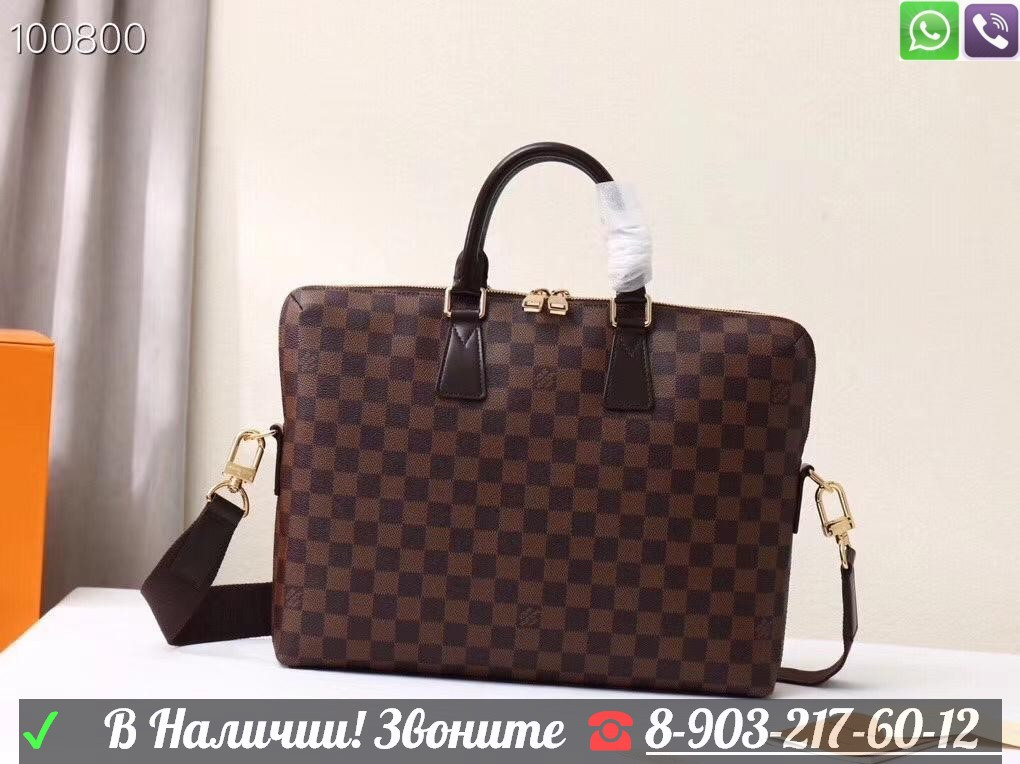 Мужской портфель Louis Vuitton коричневый - фото 5 - id-p99207429