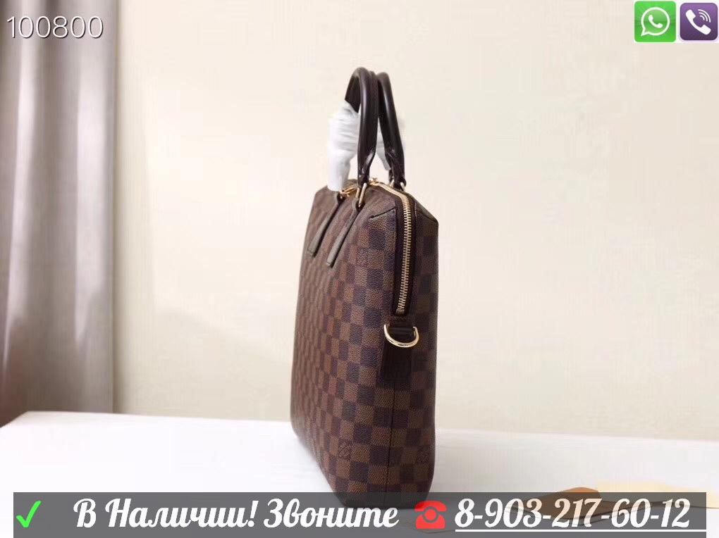 Мужской портфель Louis Vuitton коричневый - фото 7 - id-p99207429