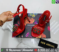 Босоножки Dolce Gabbana Keira кожаные Красный