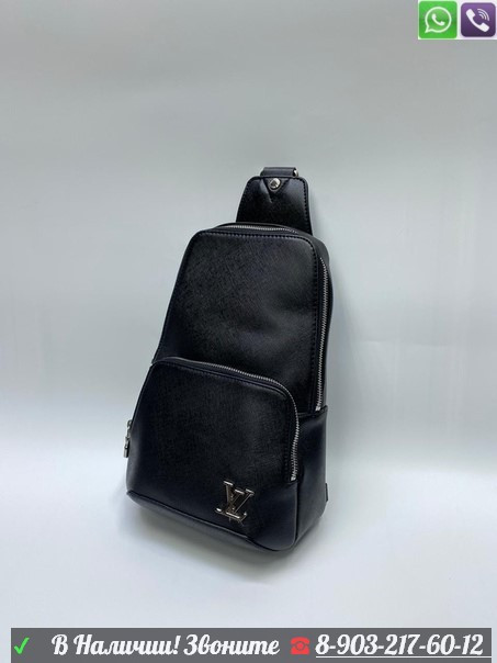 Сумка Louis Vuitton Avenue Sling мужская черная - фото 4 - id-p99206487