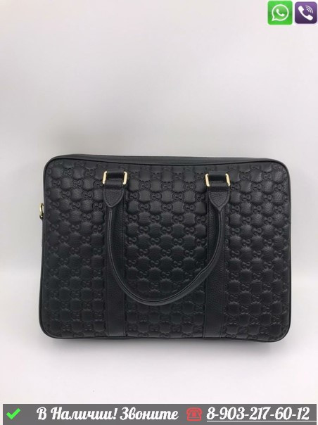 Деловая сумка Gucci Signature черная - фото 3 - id-p99213266