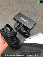 Сандалии Chanel женские стеганые Черный