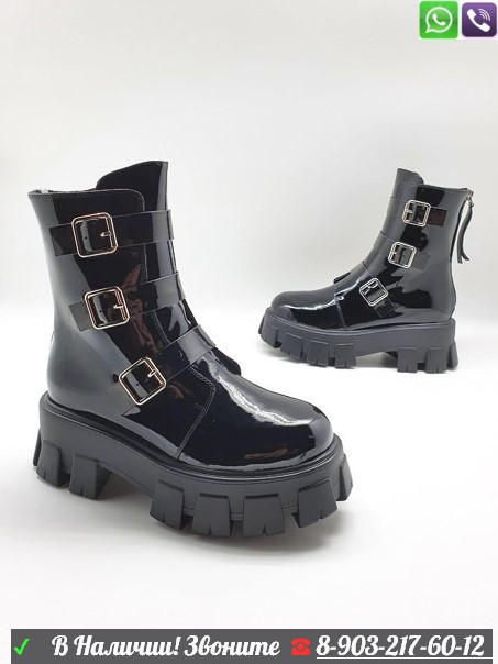 Высокие ботинки Prada с ремешками Черный - фото 3 - id-p99210336