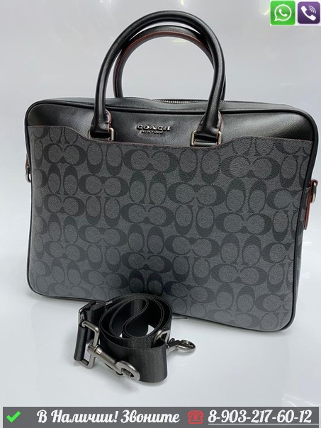 Портфель Coach кожаный черный - фото 2 - id-p99213299