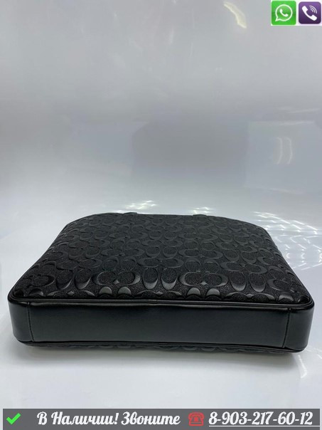 Портфель Coach кожаный черный - фото 5 - id-p99213299