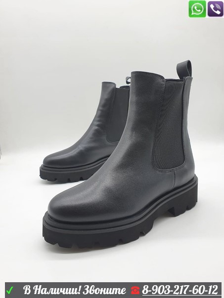 Ботинки Balenciaga кожаные черные - фото 2 - id-p99211356