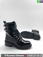 Ботинки Balmain черные высокие на шнуровке