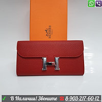 Кошелек Hermes Birkin с буквой Н Красный