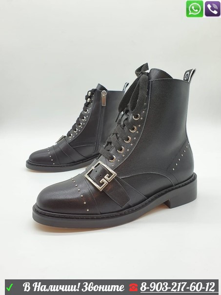 Ботинки Givenchy с мехом черные - фото 4 - id-p99211370