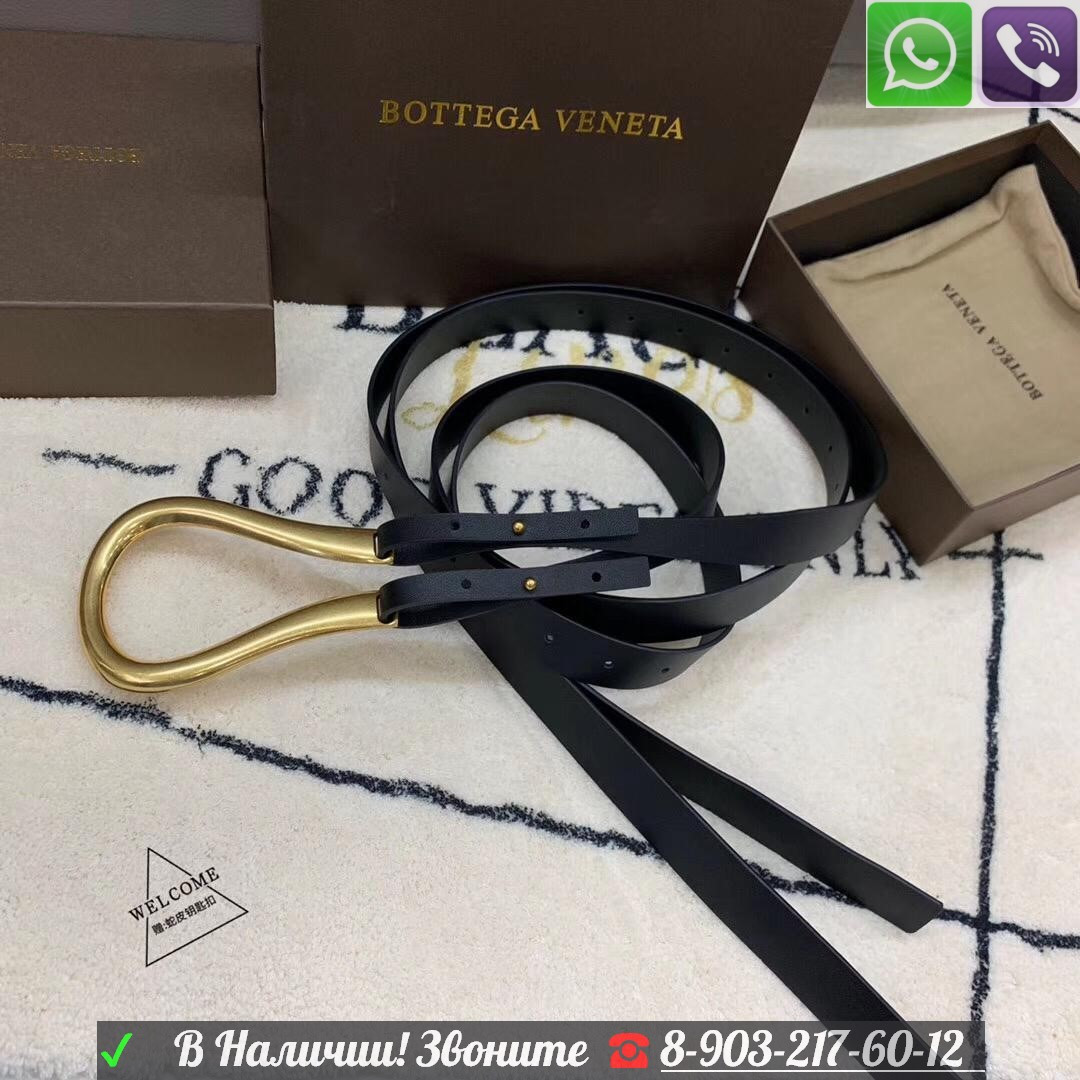 Пояс BOTTEGA VENETA Боттега тонкий черный - фото 1 - id-p99198975