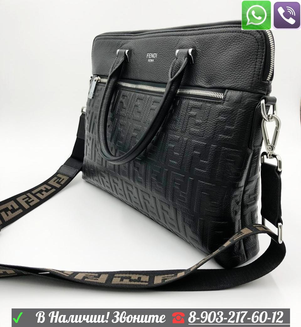 Сумка FENDI Фенди мужской портфель черный - фото 3 - id-p99198976