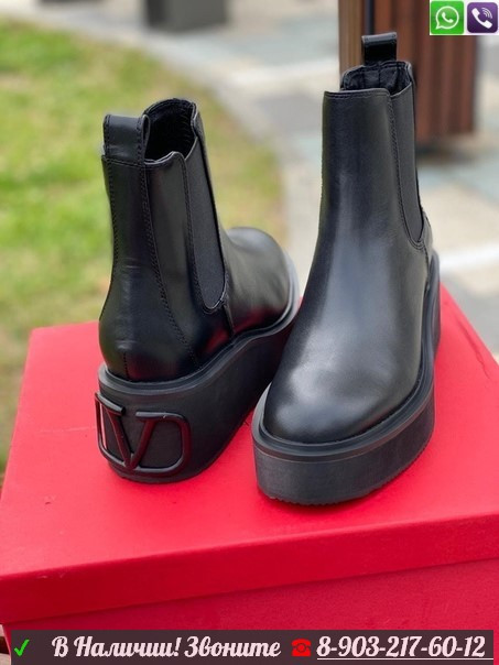 Ботинки Valentino высокие черные - фото 3 - id-p99208471