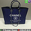 Chanel Deauville Сумка Шанель Тканевая Шоппер Холщовая, фото 5