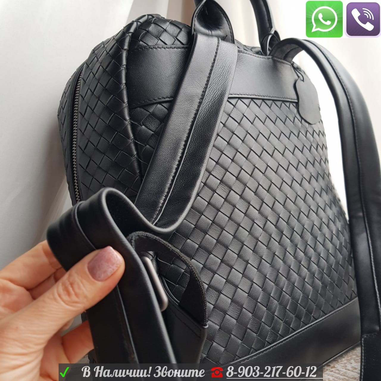 Рюкзак Bottega Veneta c карманом на молнии - фото 7 - id-p99198992