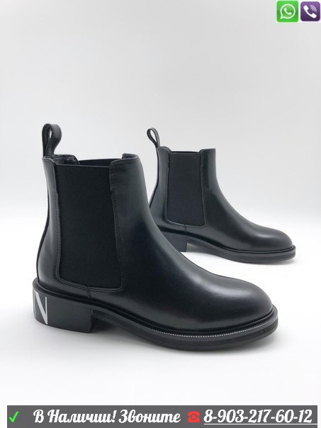 Ботинки Valentino черные высокие - фото 4 - id-p99202773