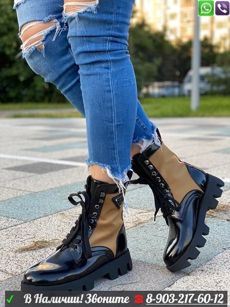 Ботинки Prada на шнуровке - фото 3 - id-p99208519