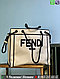 Сумка шопер Fendi белая тканевая, фото 5