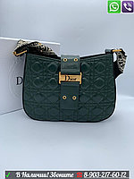 Клатч Christian Dior messenger кожа винтаж Диор Зеленый