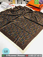 Платок шелковый Hermes с буквой H Коричневый