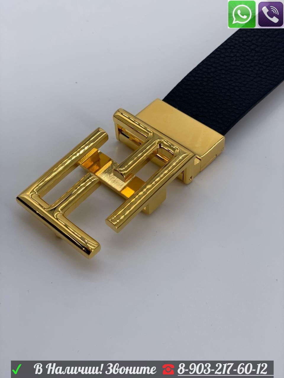 Fendi ремень двухсторонний золотая пряжка Фенди - фото 4 - id-p99199044