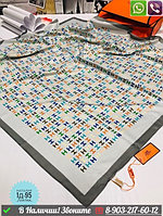 Платок шелковый Hermes с буквой H Белый