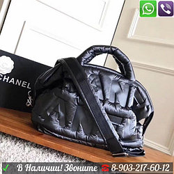 Сумка Chanel logo Nylon Doudoune Bowling Шанель болонь