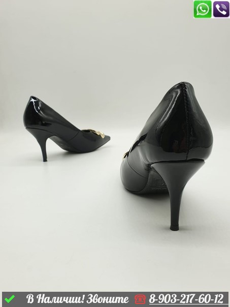 Туфли Balenciaga BB лакированные черные - фото 5 - id-p99211462