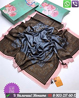 Платок Etro шерстяной с контрастным принтом Голубой