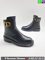 Ботинки Christian Dior кожаные черные