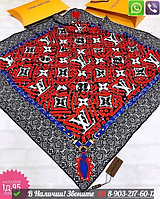 Платок Louis Vuitton шелковый с контрастным кантом Красный