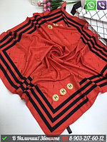 Платок Chanel шелковый с широким кантом Красный