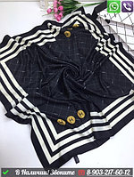 Платок Chanel шелковый с широким кантом Черный