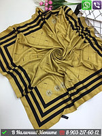 Платок Chanel шелковый с широким кантом Желтый